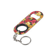 Blumentapete in der Aquarellart Schlüsselanhängerflaschenöffner (Rückseite Schrägansicht)