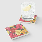 Blumentapete in der Aquarellart Steinuntersetzer (Seitenansicht)