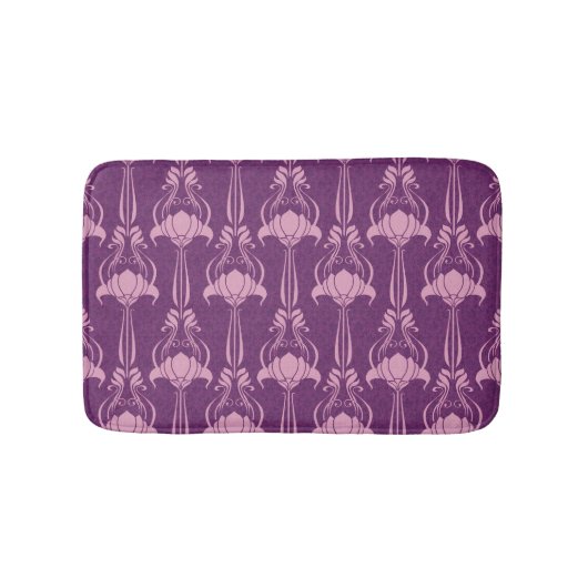 Blumentapete Rosa Violettdesign Badematte (Vorderseite)