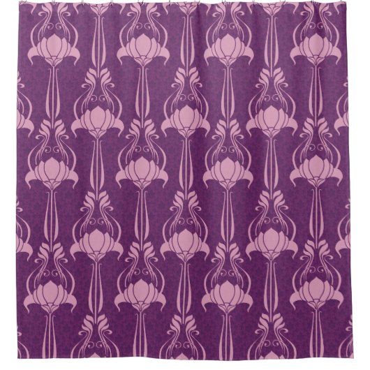 Blumentapete Rosa Violettdesign Duschvorhang (Vorderseite)