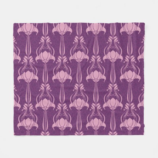 Blumentapete Rosa Violettdesign Fleecedecke (Vorderseite (Horizontal))