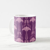 Blumentapete Rosa Violettdesign Kaffeetasse (Vorderseite Links)