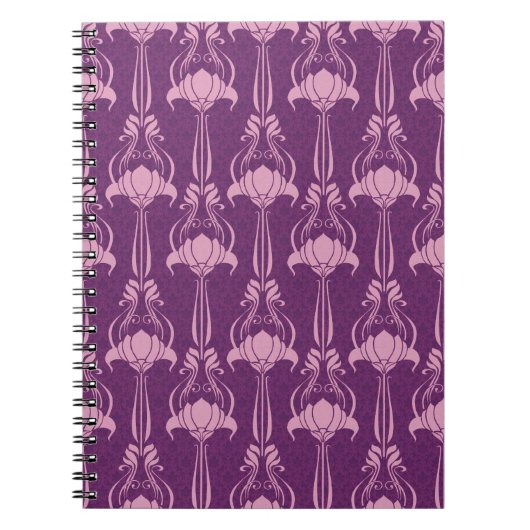 Blumentapete Rosa Violettdesign Notizblock (Vorderseite)