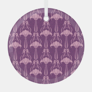 Blumentapete Rosa Violettdesign Ornament Aus Glas