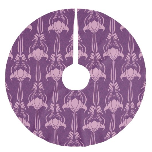 Blumentapete Rosa Violettdesign Polyester Weihnachtsbaumdecke (Vorderseite)