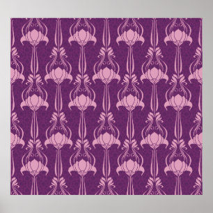 Blumentapete Rosa Violettdesign Poster
