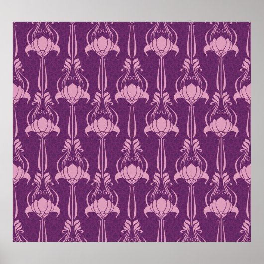 Blumentapete Rosa Violettdesign Poster (Vorne)