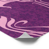 Blumentapete Rosa Violettdesign Poster (Ecke)