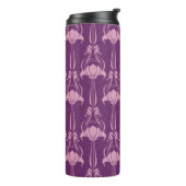 Blumentapete Rosa Violettdesign Thermosbecher (Nach links gedreht)