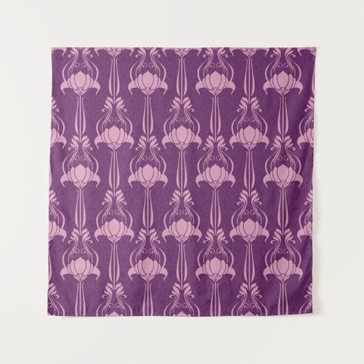 Blumentapete Rosa Violettdesign Wandteppich (Vorderseite)
