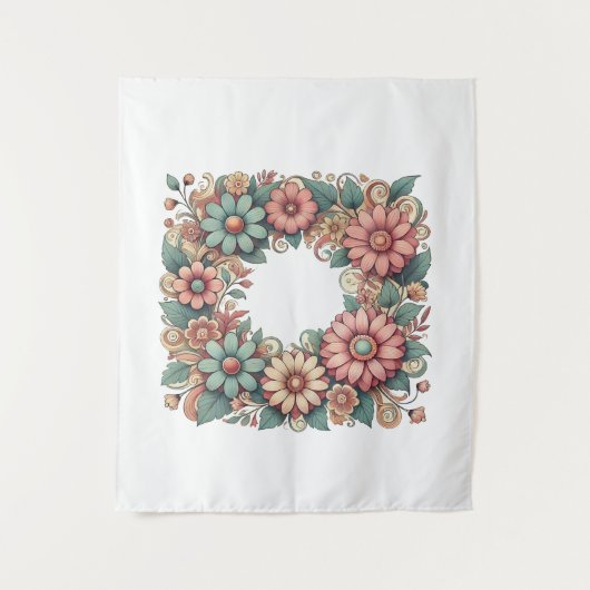 Blumentapeten Wandteppich (Vorderseite)