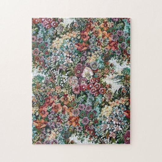 Blumentapisserie Puzzle (Vertikal)