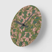 Blumentarnungsmuster Runde Wanduhr (Winkel)