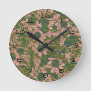 Blumentarnungsmuster Runde Wanduhr