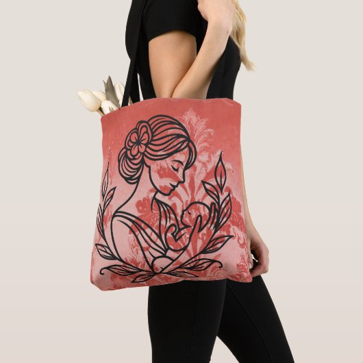 Blumentasche – Mutter-und-Kind-Design Tasche (Von Nahem)