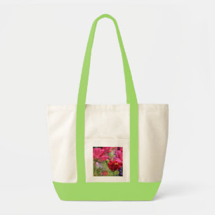 BlumenTasche, rosa Wildblumen, natürlich/Limon Tragetasche