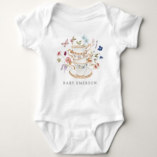 Blumentasse Baby Strampler