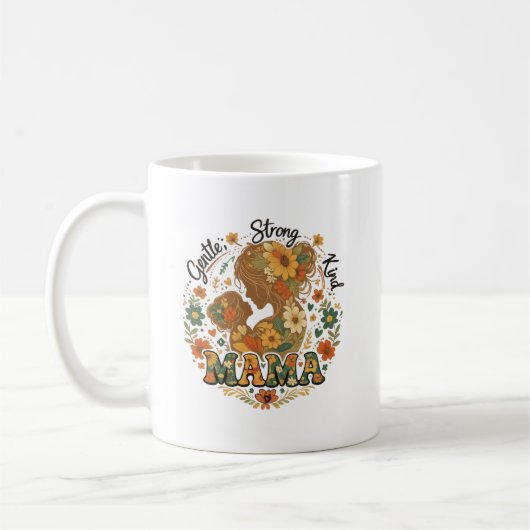 Blumentasse Mama Retro-Ästhetik-Kaffeetasse - Vint Kaffeetasse (Links)