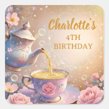 Blumentasse & Teekanne - Pastell-Elegante Teeparty