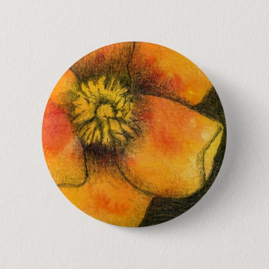 Blumentaste "Wilde Rose gelb" Button (Vorderseite)