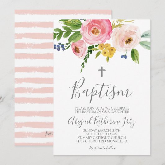 Blumentaufen Einladung (Vorne/Hinten)