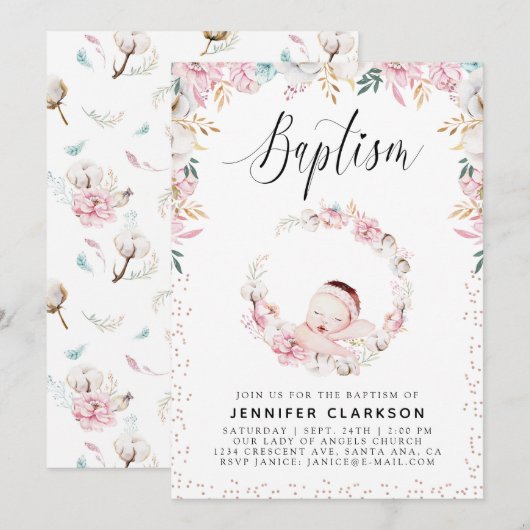 Blumentaufen Einladung (Vorne/Hinten)