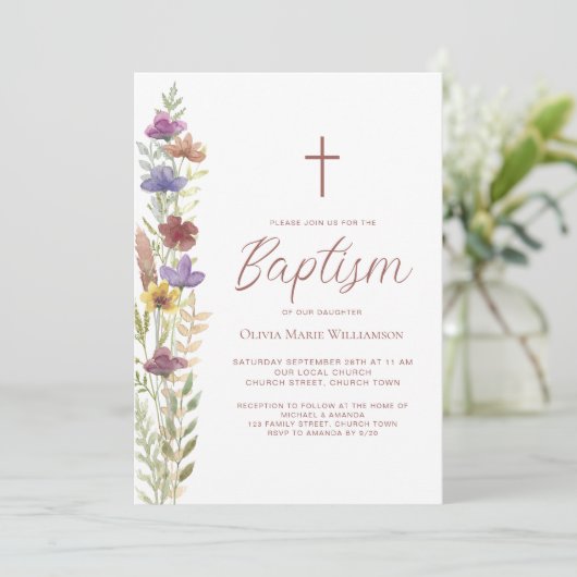 Blumentaufen Einladung (Stehend Vorderseite)