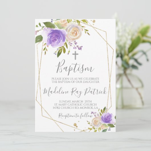 Blumentaufen Einladung (Stehend Vorderseite)