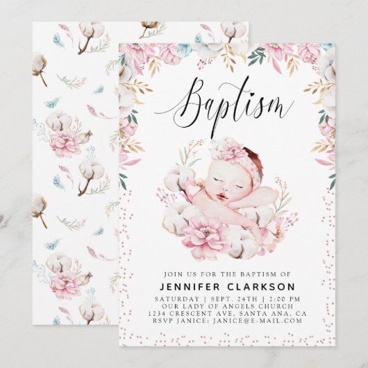 Blumentaufen Einladung (Vorne/Hinten)