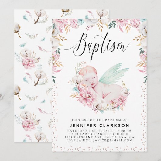 Blumentaufen Einladung (Vorne/Hinten)