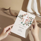 Blumentaufen Einladung mit elegantem Kreuz