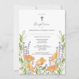 Blumentaufen Einladungen Aquarellfarben Wildblumen