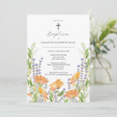 Blumentaufen Einladungen Aquarellfarben Wildblumen (Stehend Vorderseite)