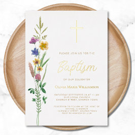 Blumentaufen Folieneinladung