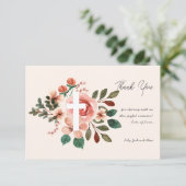 Blumentaufen mit Cross-Flat Dankeschön-Karte Dankeskarte (Stehend Vorderseite)