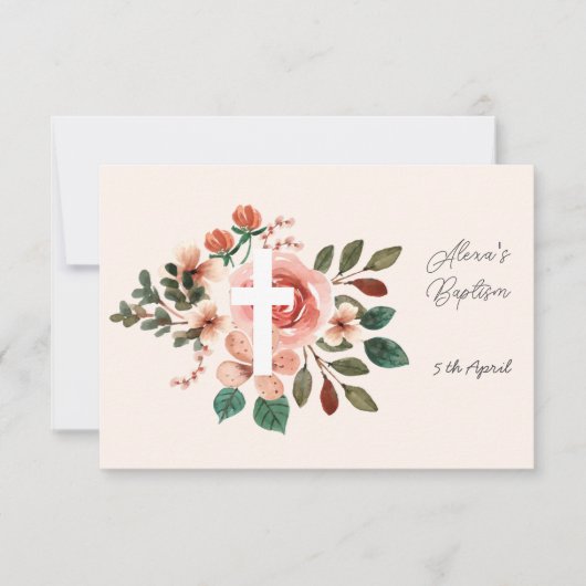 Blumentaufen mit querformatiger UAWG RSVP Karte (Vorderseite)