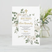 Blumentaufen - Spanische Einladung (Stehend Vorderseite)