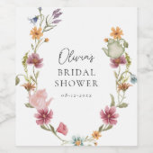 Blumentee Brautparty Weinkarte Weinetikett (Einzelnes Label)