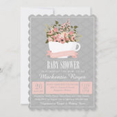 Blumentee-Kinderdusche Einladung, Tee-Party Einladung (Vorderseite)