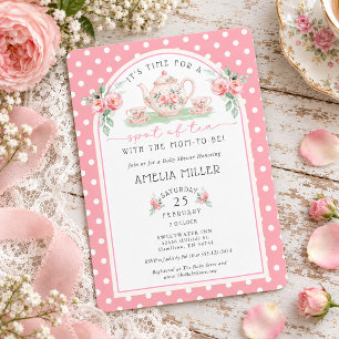 Blumentee mit der werdenden Mutter Baby Shower Einladung