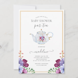 Blumentee-Party-Baby-Shower Einladung