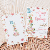 Blumentee Party Babydusche Einladung