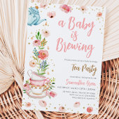 Blumentee Party Babydusche Einladung