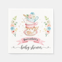 Blumentee Party Babydusche Papier Napkin