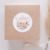 Blumentee Party Babydusche Runder Aufkleber