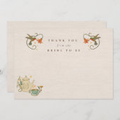 Blumentee-Party-Brautparty Danke-Karte Einladung (Vorne/Hinten)