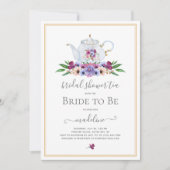 Blumentee-Party-Brautparty Einladung (Vorderseite)