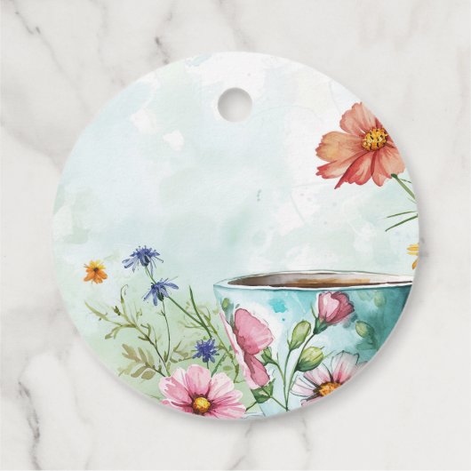 Blumentee-Party-Brautparty Geschenkanhänger (Rückseite)