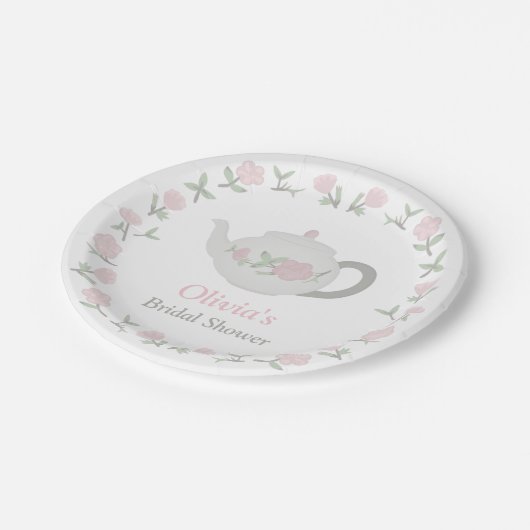 Blumentee Party Brautparty Party Supplemente Pappteller (Schrägansicht)
