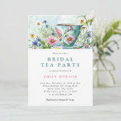 Blumentee Party Bridal Dusche Einladung (Stehend Vorderseite)